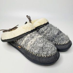 NWT Kooba Women’s Grey Boiled Wool Hard Bottom Slippers Comfy House Lounge M